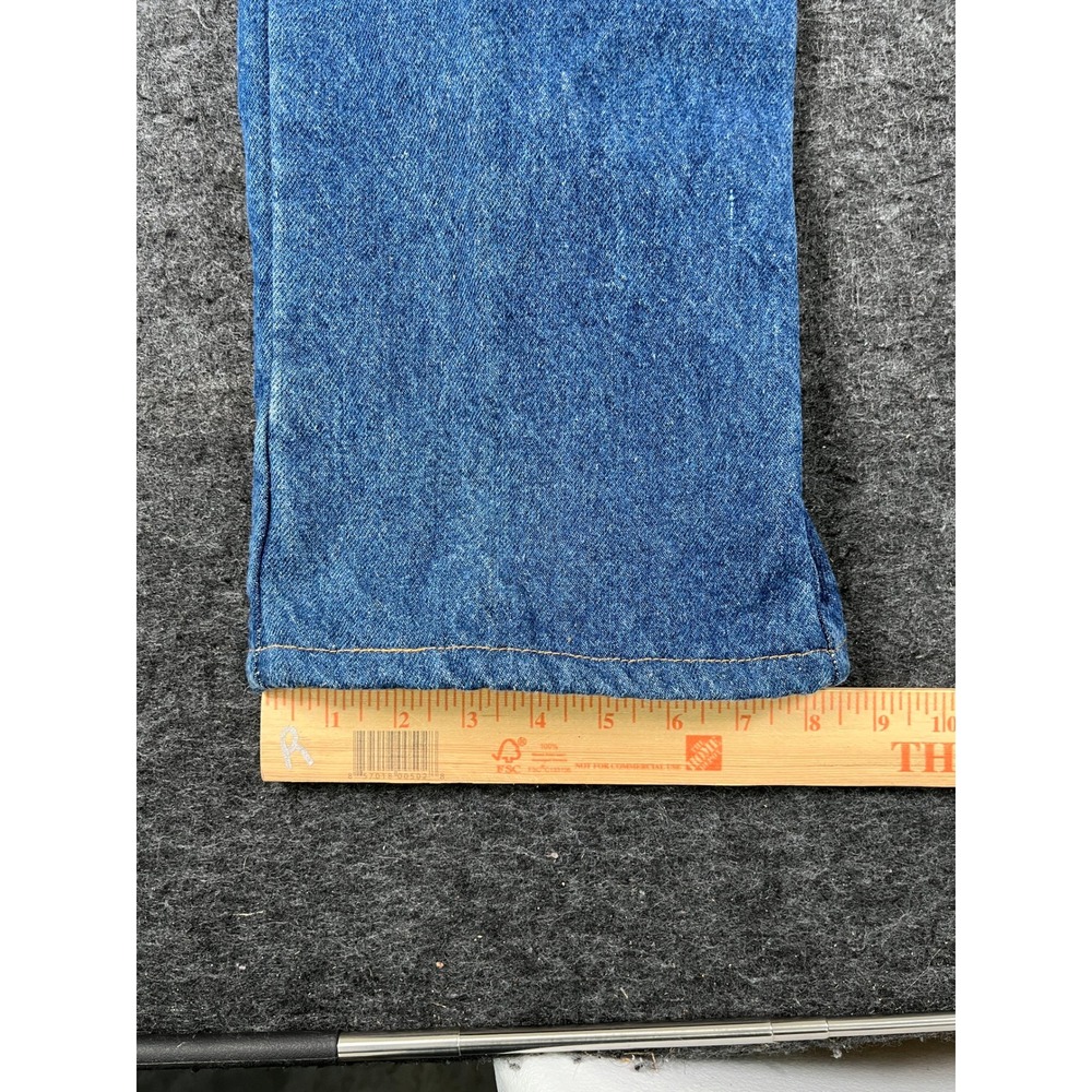 Lands End Flannel Lined Jeans Mens 40 Blue Excellent Vintage Made in USA - Picture 4 of 10